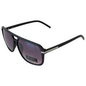 New Sean John Matte Black Silver Pilot Sunglasses with Dark Gradient Tint Lenses